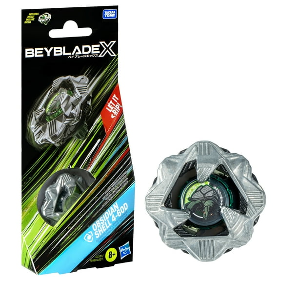 Beyblade X Multicolor Obsidian Shell 4-60D Booster Pack Set with Defense Battling Top, Ages 8+
