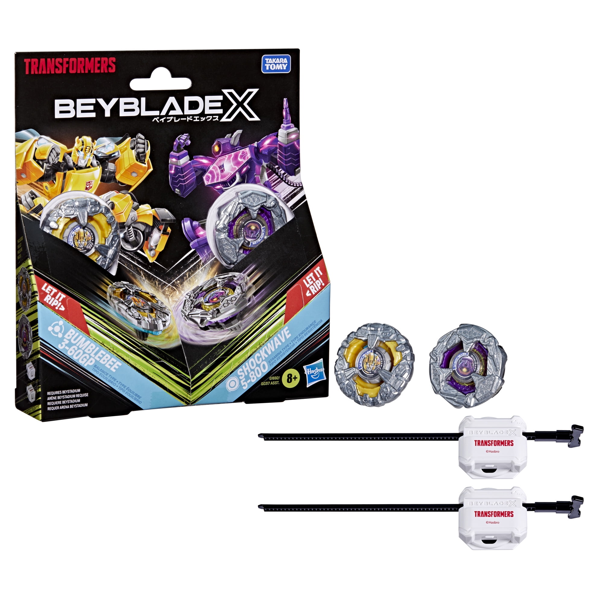 Beyblade X and Transformers Collab, Bumblebee 3-60GP vs. Shockwave