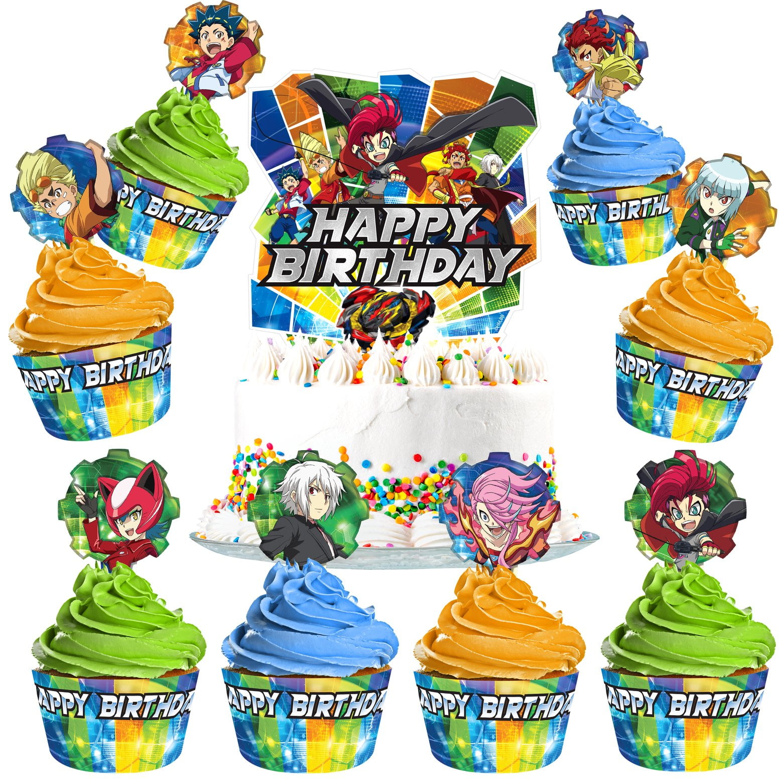 BEYBLADE Cake Topper \u0026 BEYBLADE Cupcake Toppers Kit