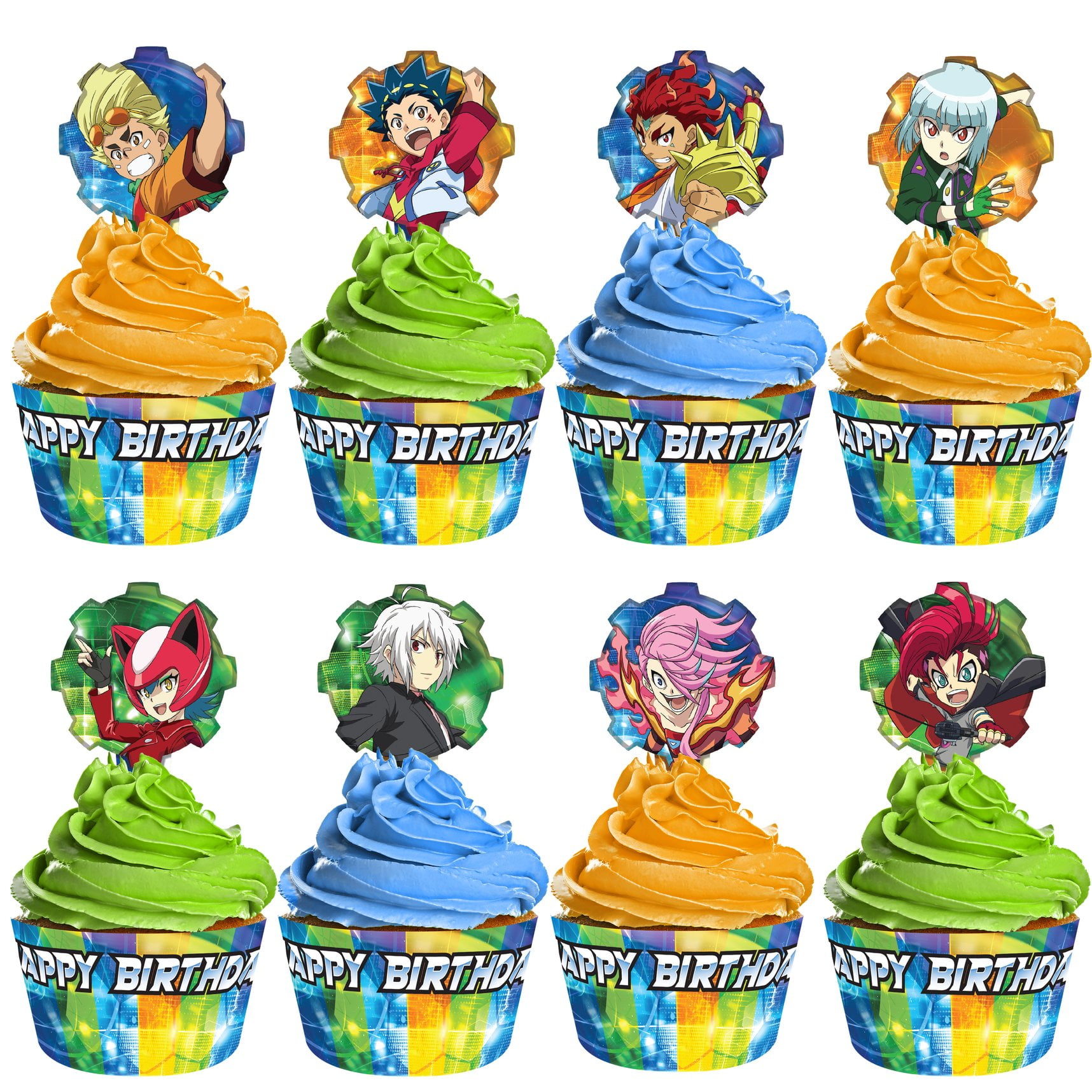 BEYBLADE Cupcake Toppers &amp; BEYBLADE Cupcake Wrappers - Walmart.com
