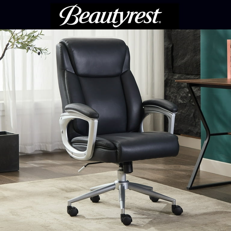 Beautyrest Beyla Ergonomic Manager Office Chair with Padded Armrest for Teens and Adults Black