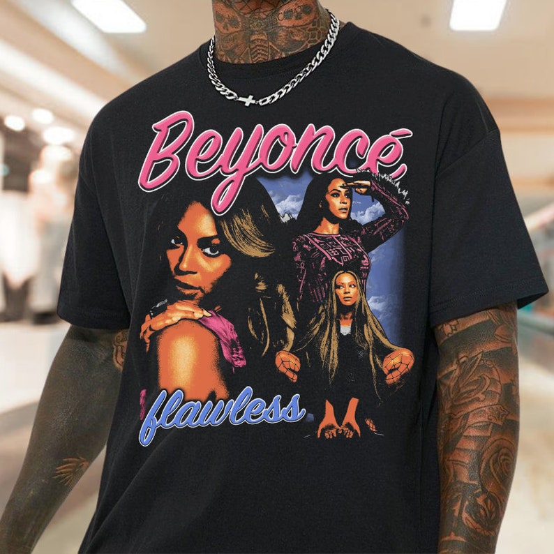 BEYONCE FLAWLESS Graphic Shirt Cute Beyonce Oversized Unisex Hip Hop Rap Graphic Tee Vintage Aesthetic 90s Graphic Tee Beyonce Fan Gifts SizeXL Walmart