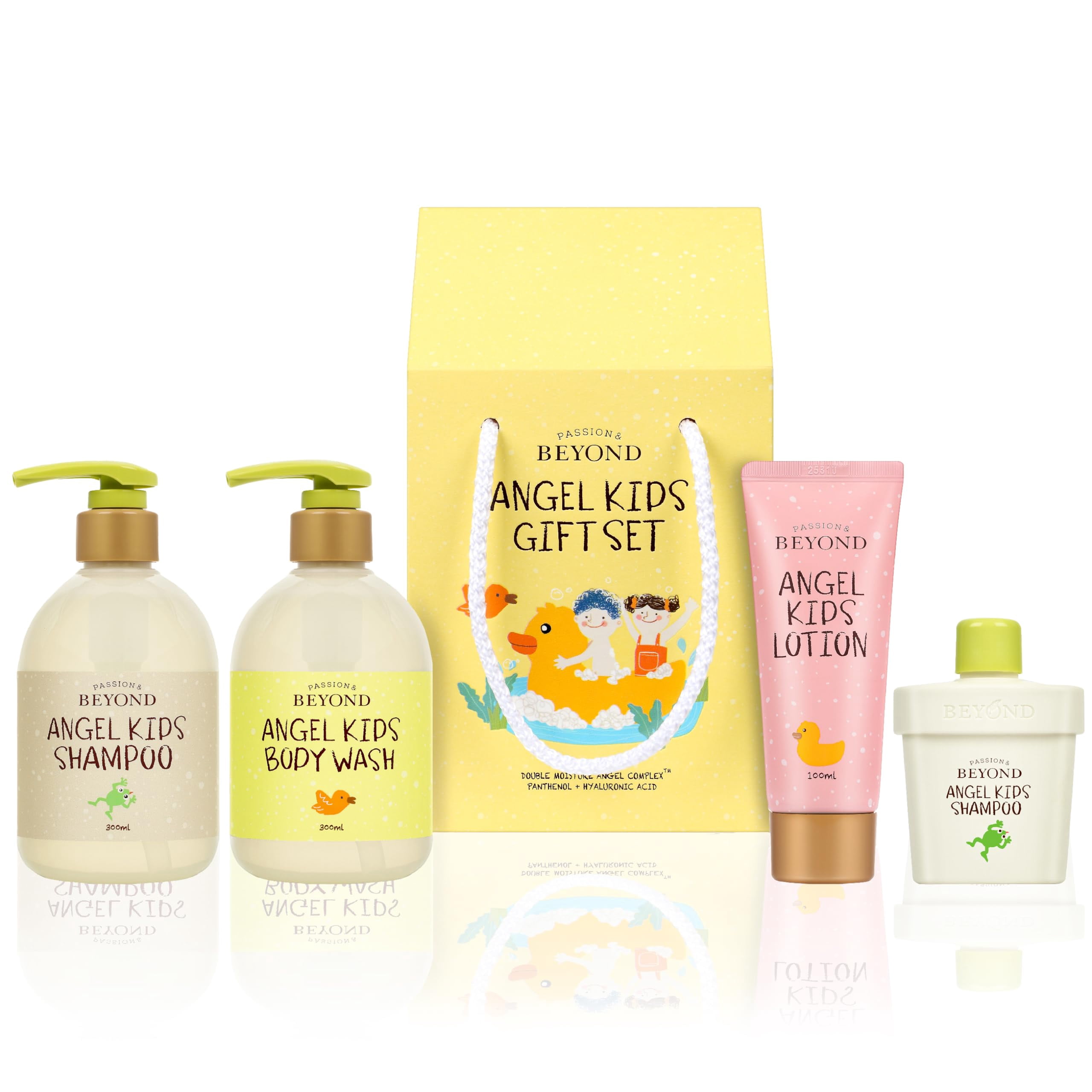 BEYOND Angel Kids Baby STF9Bath Gift Set (25.7fl oz , 3-Piece Bath & Shower Set) - Vegan Korean Skin Care. Baby Shampoo, Body Wash, Hyaluronic