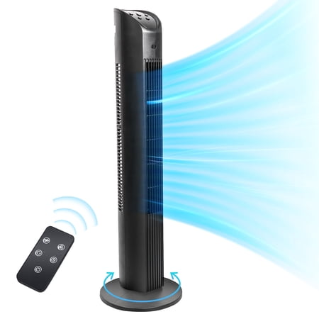 BEYOND BREEZE 3-Speed 90° Oscillating Quiet Remote 8H Timer 3 Modes Free Standing Tower Fan
