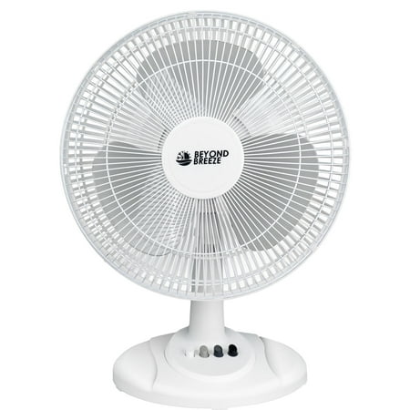 BEYOND BREEZE Oscillating Table Fan 12-Inch, Quiet 3-Speed Portable Small Desk Fan with Adjustable Tilt and Safety Grille, Ideal for Bedroom, Office, Home