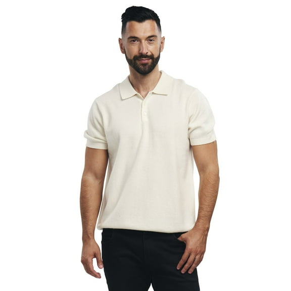 BEYOND FASHION Men's Polo Shirt 100% Pure Cashmere Short Sleeve
