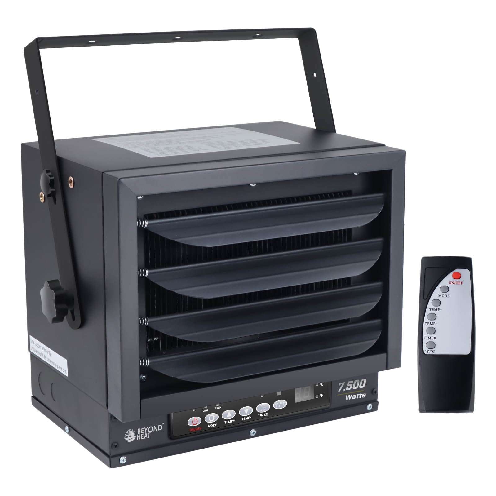 BEYOND HEAT 7500W Garage Heater with Remote, Adjustable Thermostat ...