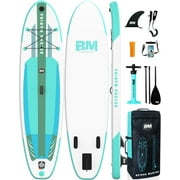 BEYOND MARINA Inflatable Paddle Board Stand Up Paddle Board, EPIC FeatherLight SUP Board for Adult | Accessories, Double Action Pump, Backpack, Fiberglass Paddle, Ankle Leash, MINT, 10'6"×32"×6"