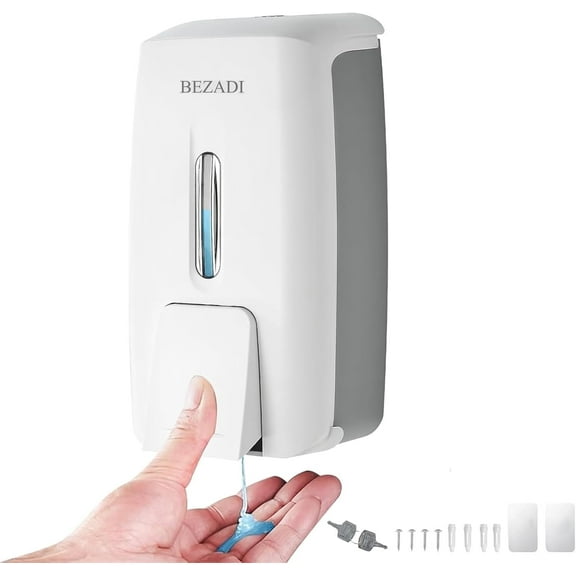 BEZADI 800ML White Locking Commercial Soap & Lotion Dispenser