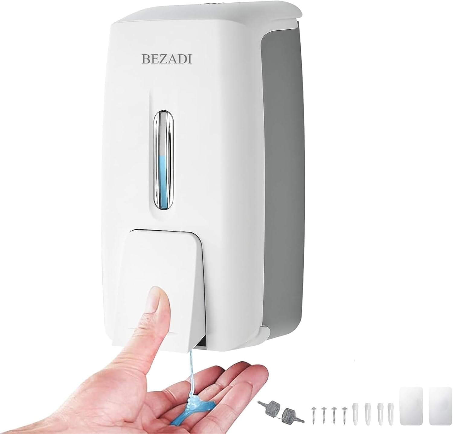 BEZADI 800ML White Locking Commercial Soap & Lotion Dispenser