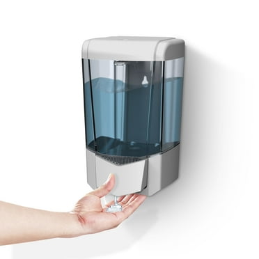 BEZADI Manual Hand Soap Dispenser, Silver, Wall Mounted, Commercial, 600ml