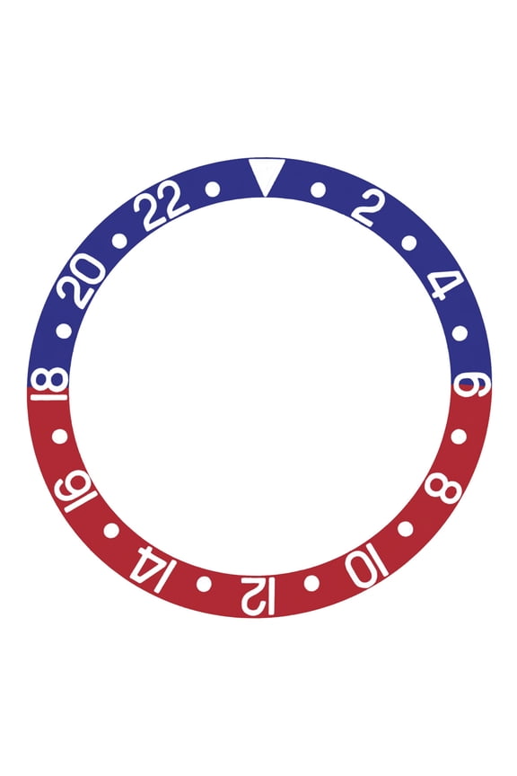 BEZEL INSERT ALUMINUM FOR ROLEX GMT 6542-1ST GEN NON-CROWN WATCH BLUE/RED PEPSI