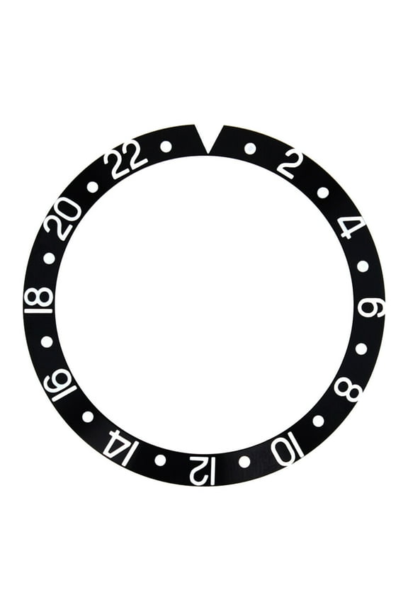BEZEL INSERT ALUMINUM FOR ROLEX GMT PLASTIC 1675 16750 16750-6 16753 16758 BLACK