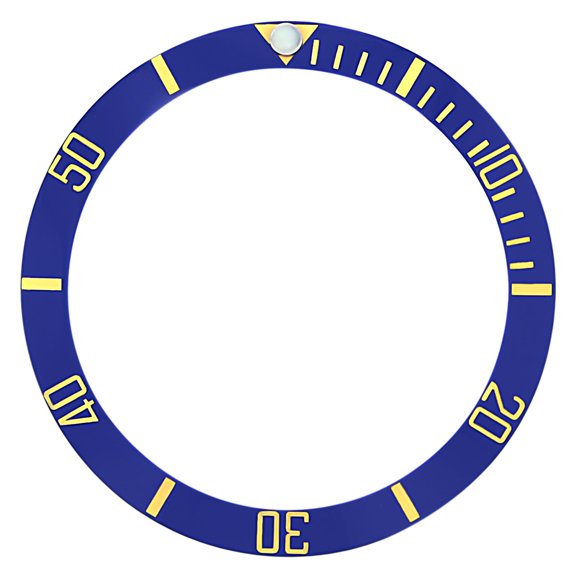 BEZEL INSERT CERAMIC FOR ROLEX SUBMARINER SAPPHIRE 16808, 16613 ENGRAVED BLUE GF
