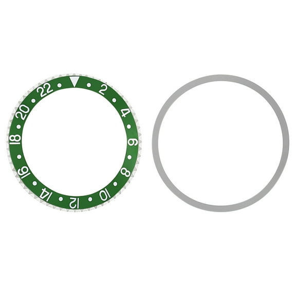 BEZEL & INSERT FOR ROLEX GMT 1670 1675, 16750, 16753 16758  GREEN PLASTIC MODEL