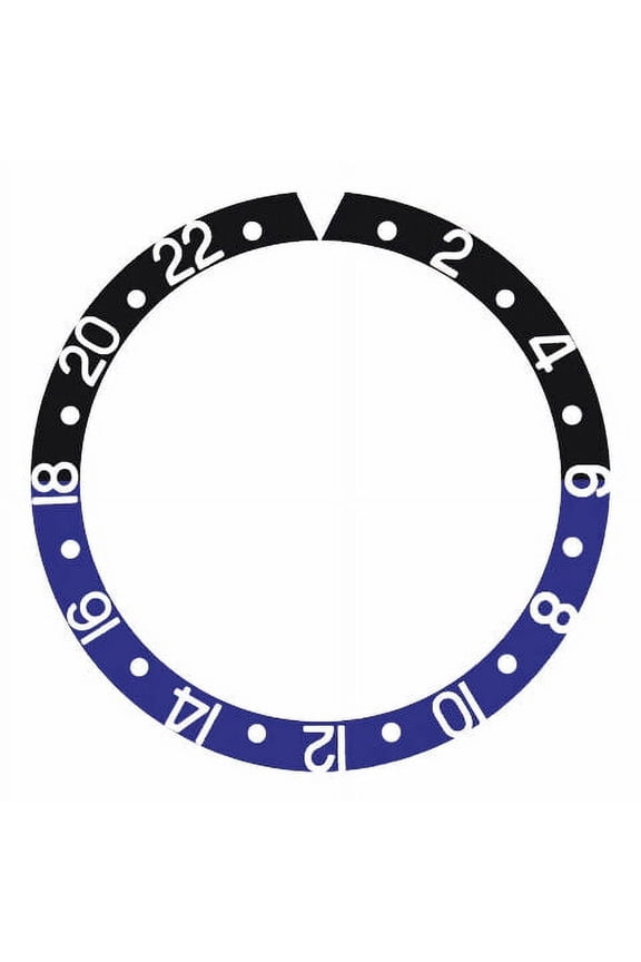 BEZEL INSERT FOR ROLEX GMT MASTER II 16700, 16710, 16760 BLACK BLUE BATMAN