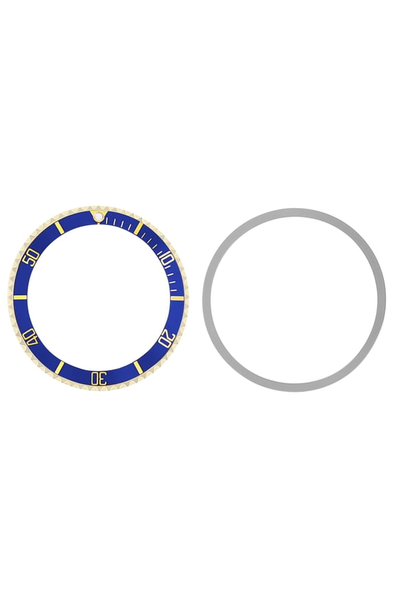 BEZEL & INSERT FOR ROLEX SUBMARINER 18K REAL GOLD 5508, 5512, 5513, 1680 BLUE