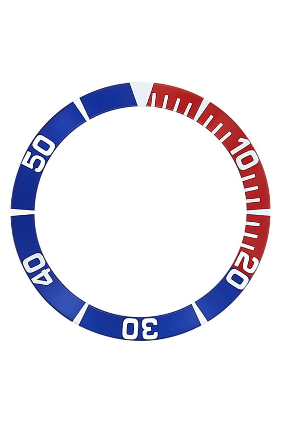 BEZEL INSERT FOR SEIKO 5 SEA URCHIN SNZF15K1,SNZF17 WATCH AUTO DIVER BLUE/RED