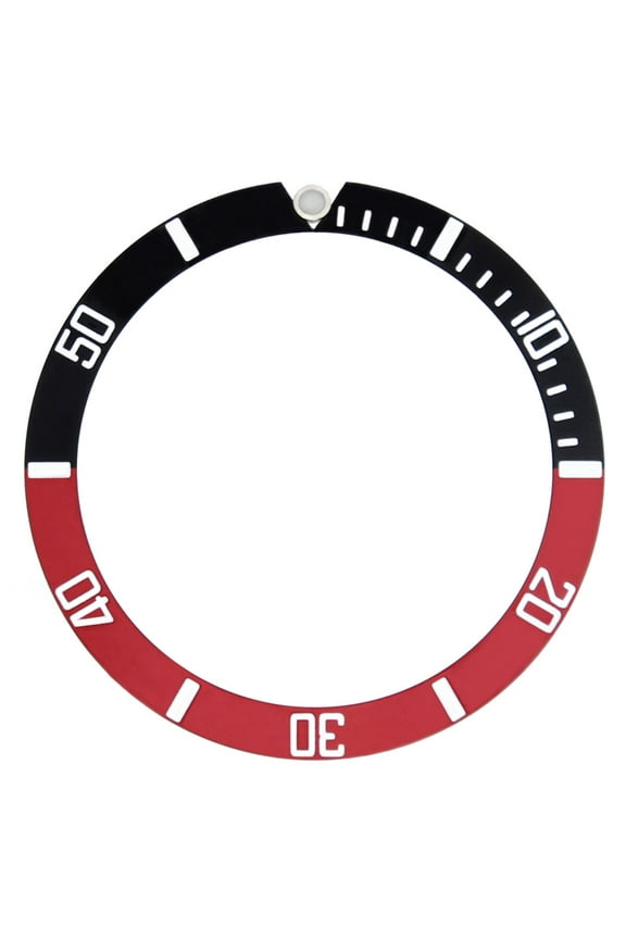 BEZEL INSERT FOR SEIKO SKX031 SKX033 J+K 7S26-0040 - 100M RED/BLACK