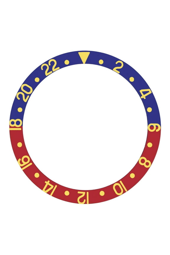 BEZEL INSERT FOR VINTAGE ROLEX GMT 6542 GEN N-CROWN GUARD WATCH GOLD FONT