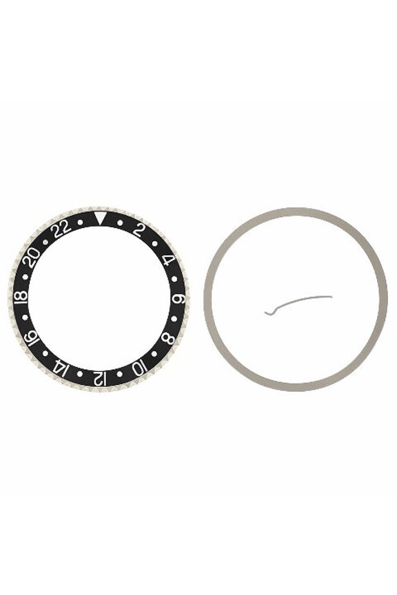 BEZEL, INSERT & SPRING ROTATING KIT FOR ROLEX MODEL GMT II 16700, 16710 BLACK
