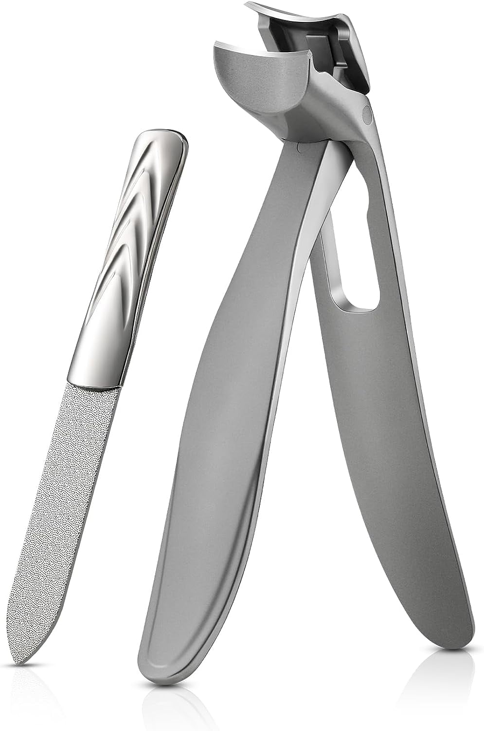 BEZOX Angled Head Nail Clippers for Seniors - Ergonomic Toenail Clipper for  Thick Nails, Premium Steel Nail Cutter Trimmer with Catcher for Men and