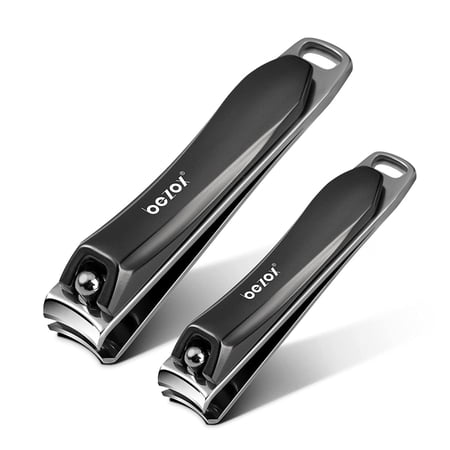 BEZOX Nail Clipper Set, Professional Fingernail Clipper and Toenail Clippers with Nail File, 2 Pcs Nail Cutters for Men and Women with Non-slip Handle - Packed Delicate Tin Case