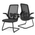thumbnail image 1 of BEZT 2 PCS Black High Back Sled Base Conference PC Computer Chair Office Reception Guest Seat, 1 of 4