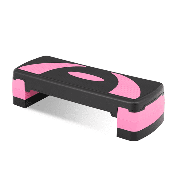 BEZT 31"High Quality Adjustable Aerobic Step Platform w/ 3 Risers for Workouts, Pink