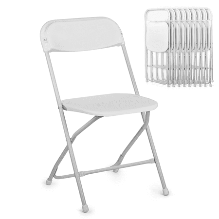 BEZT Folding Chair 10 Pack Folding Chair Set Portable Outdoor Wedding Commercial Event Seat,White