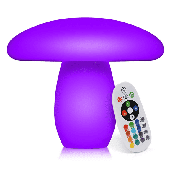 BEZT LED Mushroom Light, Rechargeable & Remote Control Globe Lights 16 RGB Colors Changing Indoor/Outdoor Night Light for Home/Party/Lawn/Desk Decoration, Medium