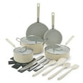thumbnail image 1 of Bobby Flay by Greenpan – 21-Piece Pots and Pans Cookware Set, Ceramic, Non-Stick, Cream, 1 of 7