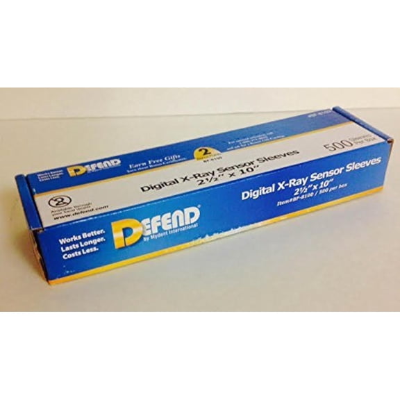 BF-8100 Digital X-Ray Plastic Sensor Sleeves Plastic Sensor Covers 2 1/2" x 10" - 500/Box