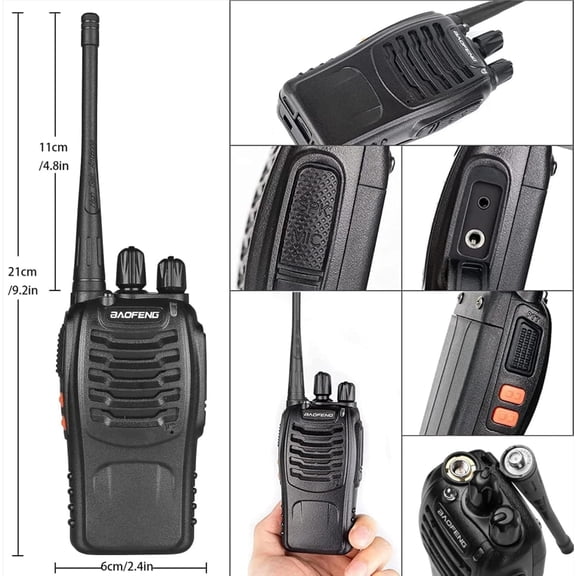 BF-888S Walkie Talkies Long Range for Adults with Earpieces,16 Channel Walkie Talky Rechargeable Handheld Radio for Cruise Hunting Skiing Two Way Radios (3Pack)
