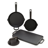 4-Piece Pre-Seasoned Cast Iron Skillet Cookware Set only .00: eDeal Info