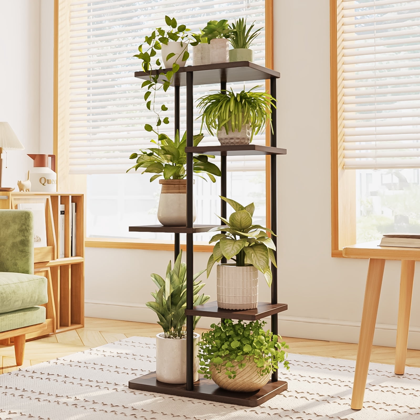 BF Corner Plant Stand Indoor, 5 Tier Metal Plant Shelf for Multiple ...