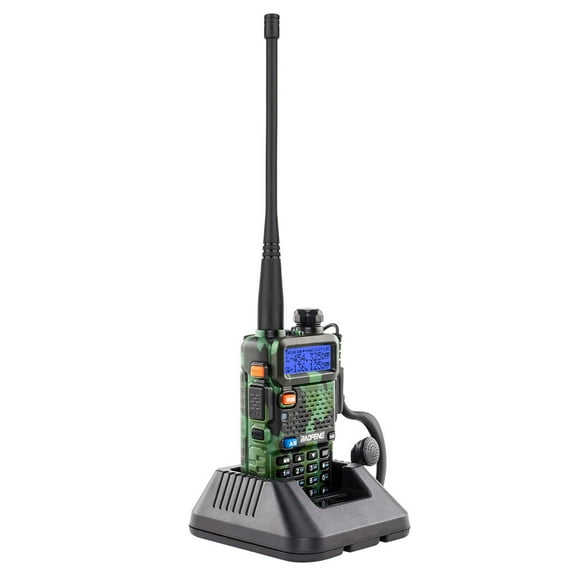 BF-UV5R 1.5" LCD 5W 128CH 136~174MHz / 400~520MHz VHF UHF Dual Band Camouflage Walkie Talkie Earphone Handheld Two Way Radio Walkie Talkie