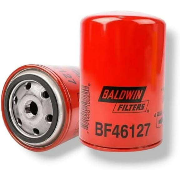 BF46127 Spin-On Fuel Filter Pack Of 2 Replace Bomag 08820969, 8820969; Cat 4406212; Deutz 214228, 4131531, 4131532, 4132775, 4132776.