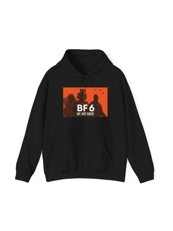 BF6 Tactical Unisex Hoodie – “We Are Back” Gaming Pullover, FPS Military Style Gamer Sweatshirt, Warzone Gift for Gamer