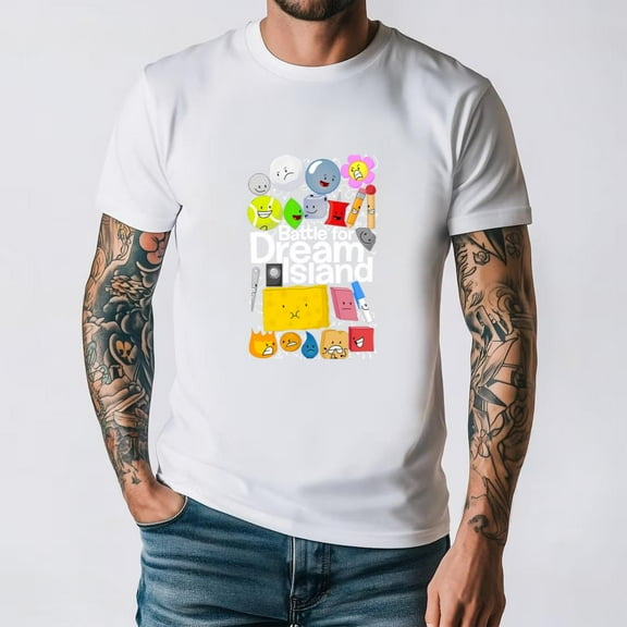 BFDI Battle For Dream Island Funny Cartoon Object Show Series Fan Unisex T-Shirt, for men & women, up to size 5XL.
