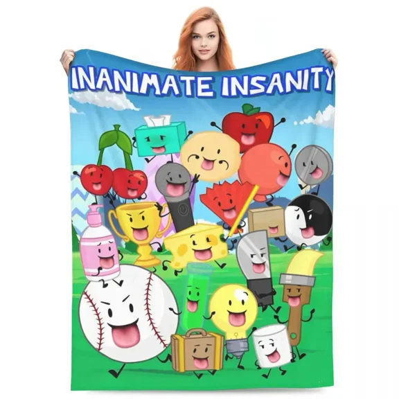 BFDI Inanimate Insanity Blanket Warm Soft Comfortable Plush Throw Blanket For Home Decor Picnic