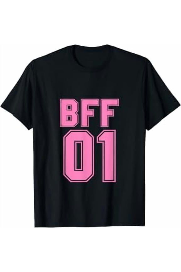 BFF 01 Best Friends Forever Pink, Bestie Friendship Day Gift T-Shirt
