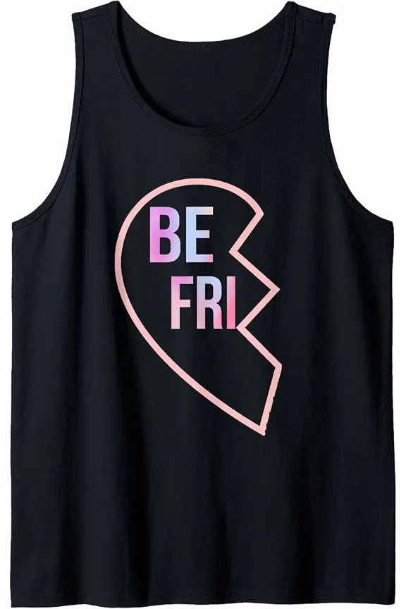 BFF 1 Heart in 2 Best Friends Matching 1st Part Tank Top