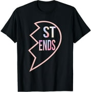 BFF 1 Heart in 2 Best Friends Matching 2nd Part T-Shirt men and women can wear, black, white, gifts
