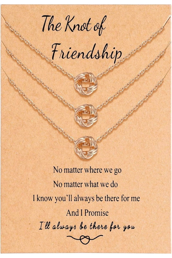 BFF Friendship Knot Professional Infinity Necklace for 2 Best Friend Long Distance Birthday Jewelry Gifts for Her Women Bestie[i919]