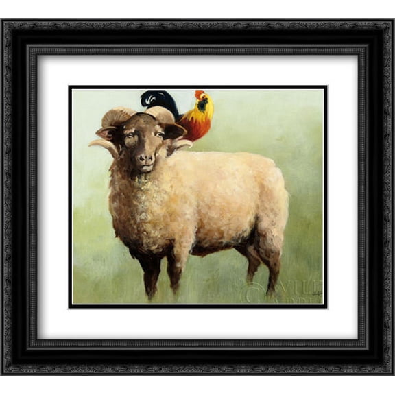 BFF I 2x Matted 22x20 Black Ornate Framed Art Print by Purinton, Julia