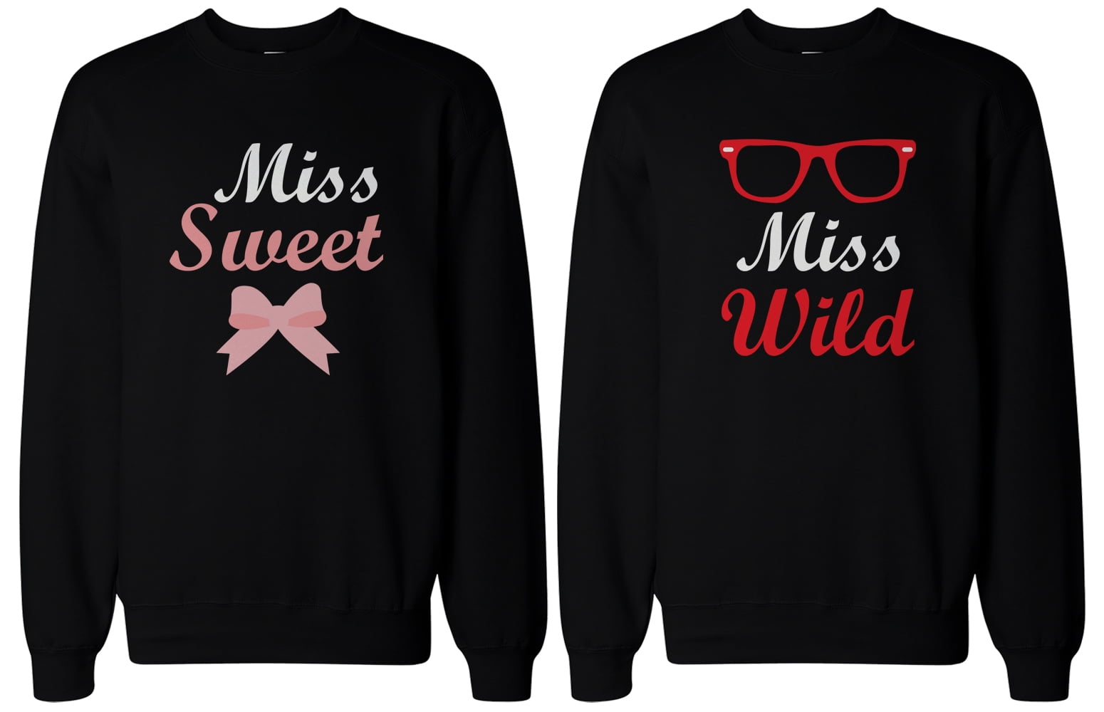 Cute Brunette and Blonde Best Friend Matching BFF Pullover Sweaters Walmart