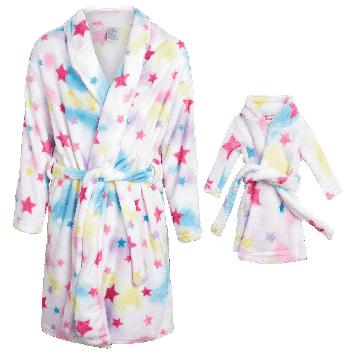 BFF & Me Girls' Child Clothes Gown Tie Dye Fleece Bathrobe with