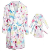BFF & Me Girls' Bathrobe - Tie Dye Fleece Robe and Matching Robe for Doll (Size: 4-12)