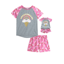 BFF & Me Girls' Pajama Set - 2 Piece Sleep Shirt and Lounge Shorts with Matching Doll Pajamas (4-12)